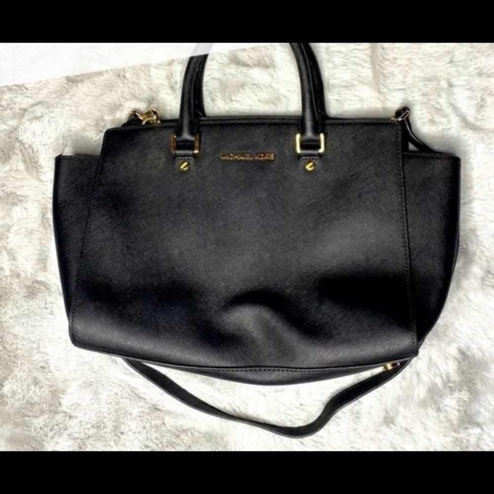 Michael Kors Satchel Purse Black Leather handbag